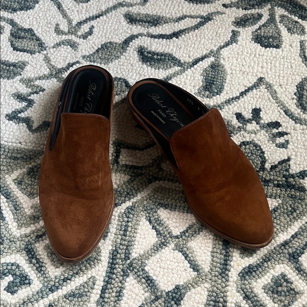 EUC Robert Clergerie Alice Brown Suede Slide/Mules Sz 8.5